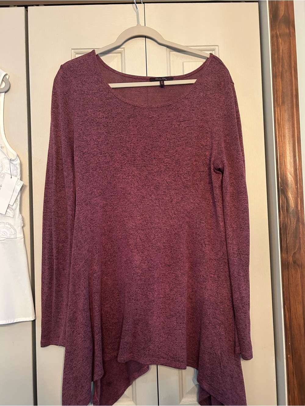 Olivia Sky Plum Heather Long-Sleeve Scoop Neck Tunic